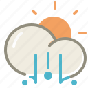 lighthail, cloud, cloudy, fog, forecast, sun, weather