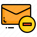 email, envelope, letter, message, minus