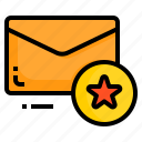 email, envelope, letter, message, star