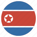 circle, flag, country, north korea