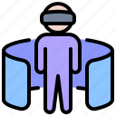 hologram, computer, screen, avatar, metaverse, vr glasses, work online