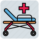 bed, emergency, medical, patient, stretcher, trolley