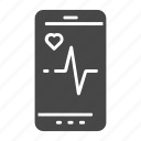 heart, medicine, mobile, phone, pulse