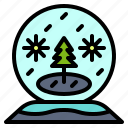 christmas, globe, merry, season, snow, tree, winter