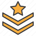 rank, chevron, straps, star