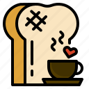 bread, breakfast, coffee, lover, tea, toast