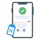 mobile shopping, shopping checked, verified cart, approved cart, mcommerce