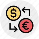 coin, currency, dollar, dollar and euro, euro, money, money convert