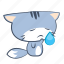 cat, cry, emoji, sad, sticker, tear, unhappy 