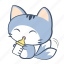 cat, drink, eat, emoji, happy, milk, sticker 