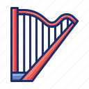 harp, music, instrument, sound