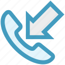 arrow, call, communication, outgoing, phone, phone call, telephone