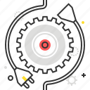 cog, connection, data, electric, gear, plug, process