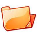 folder, open, orange