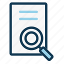 document, file, glass, magnifying, office, paper sheet, search