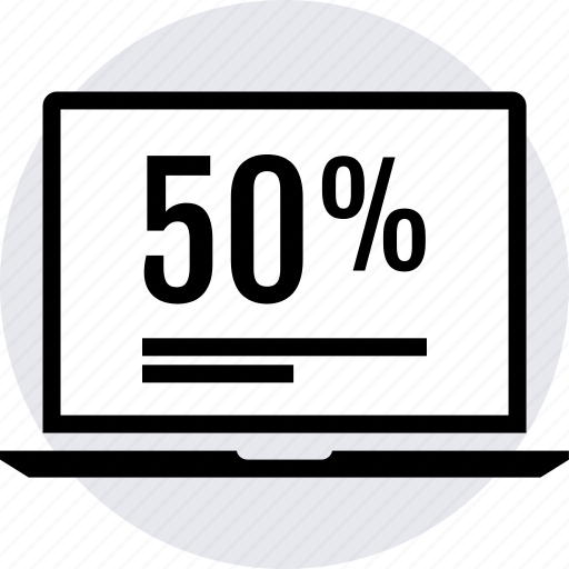 50, 50 percent, data, fifty, computer icon - Download on Iconfinder