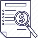 analyse, dollar, file, glass