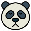 panda, bear, animal, head, sad