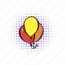 air, balloon, birthday, comics, heart, orange, red