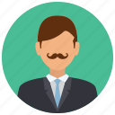 avatar, formal, man, mustache, people, user