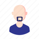 avatar, bald, beard, boy, man, millennial, people