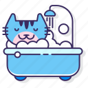 bath, bathroom, cat, shower