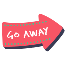 arrow, away, direction, go, layer, photo, word