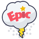 cloud, epic, layer, photo, sticker, storm, word