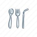 disposable, fork, plastic, pollution, spoon, trash, waste