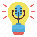 podcast, idea, bulb, light, business, lamp