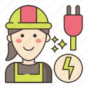 electrician, electricity, engineering, energy, power, female, woman