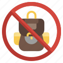 backpack, no, bag, forbidden, luggage, signaling, no bag