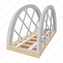 architecture, bridge, cartoon, rail, railroad, railway, train