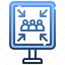 meeting, point, assembly, arrows, travel, signaling