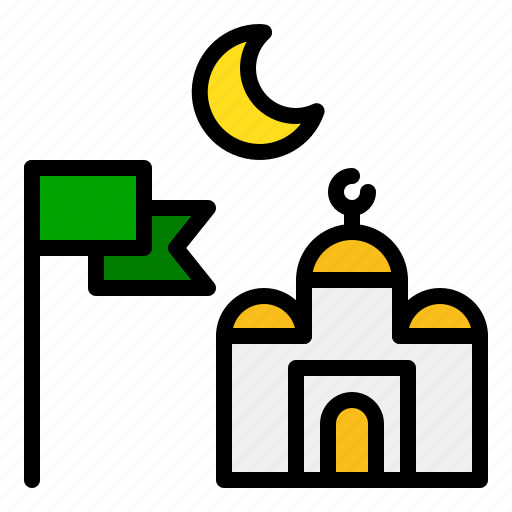 Crescent, flag, islam, islamic, mosque, muslim, ramadan icon - Download on Iconfinder