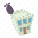 building, cartoon, damage, destruction, disaster, house, ruin