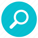 find, glass, magnifier, magnifying, search, zoom, round