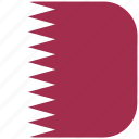 country, flag, national, qatar, rounded, square