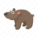 animal, bear, brown, cartoon, fur, mammal, wild