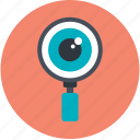 exploration, eye, magnifying glass, search, search concept