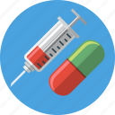 cure, drugs, injection, laboratory, medicine, syringe, treatment