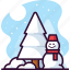 christmas, snow, snowman, tree, winter 