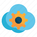 cloud, computing, setting, gear, wheel