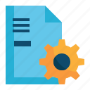 document, setting, gear, cog, file, sheet