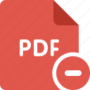 adobe, remove, acrobat, pdf, document, minus, delete