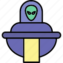 spaceship, alien, invader, plate, ufo