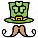 beard, clover, hat, lucky, patrick