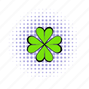 clover, comics, day, four, leaf, natural, shamrock