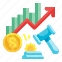 auction, chart, slam, stock, hammer, trade, business