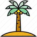 beach, island, palm, summer, tree